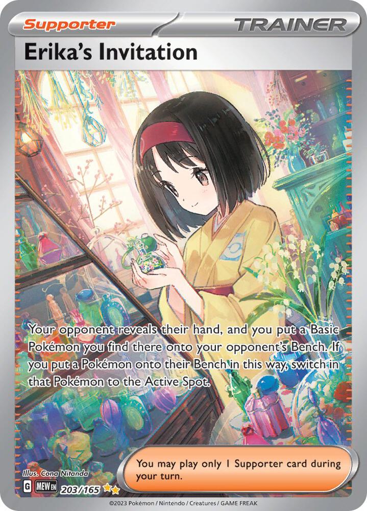 Erika's Invitation - 203/165 - SV: Scarlet & Violet 151 (MEW) near mint
